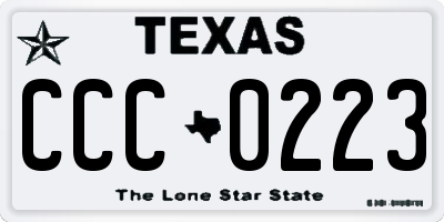 TX license plate CCC0223