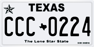 TX license plate CCC0224
