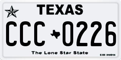 TX license plate CCC0226