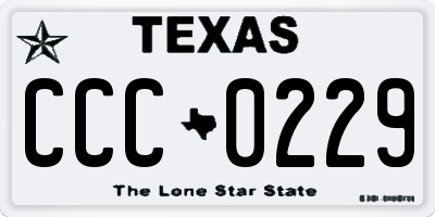 TX license plate CCC0229