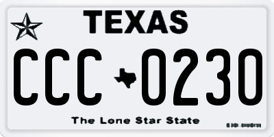 TX license plate CCC0230