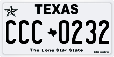 TX license plate CCC0232