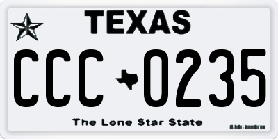 TX license plate CCC0235