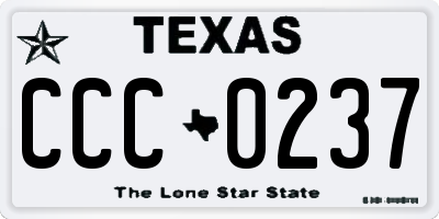 TX license plate CCC0237