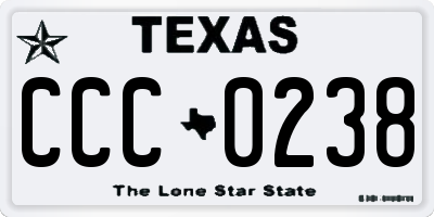 TX license plate CCC0238