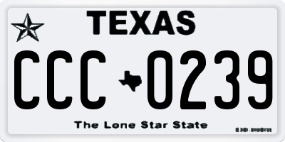 TX license plate CCC0239
