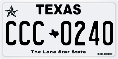 TX license plate CCC0240