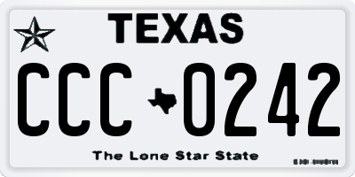 TX license plate CCC0242