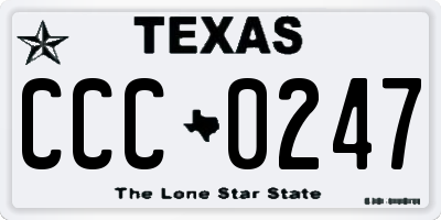 TX license plate CCC0247