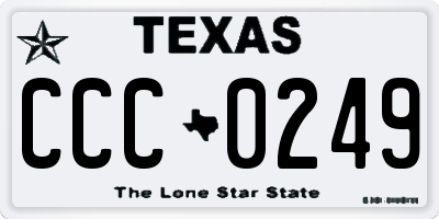 TX license plate CCC0249