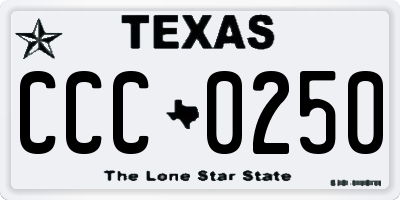 TX license plate CCC0250