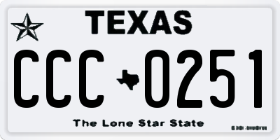 TX license plate CCC0251