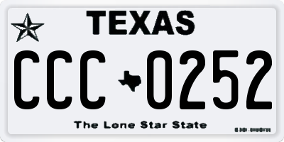 TX license plate CCC0252