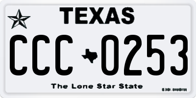 TX license plate CCC0253