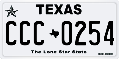 TX license plate CCC0254