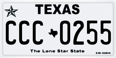 TX license plate CCC0255