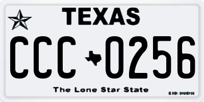 TX license plate CCC0256