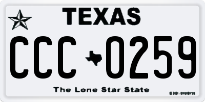 TX license plate CCC0259