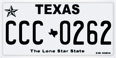 TX license plate CCC0262