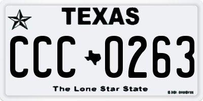 TX license plate CCC0263