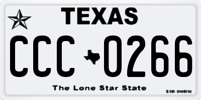 TX license plate CCC0266