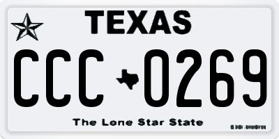 TX license plate CCC0269
