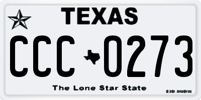 TX license plate CCC0273
