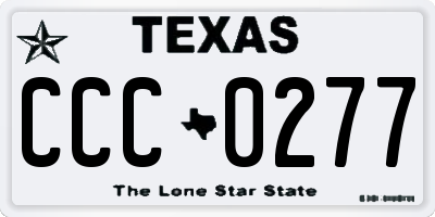 TX license plate CCC0277