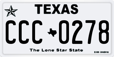 TX license plate CCC0278