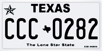 TX license plate CCC0282