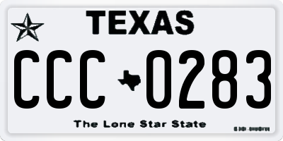 TX license plate CCC0283