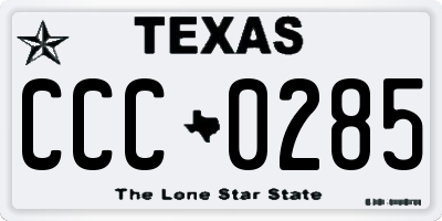 TX license plate CCC0285