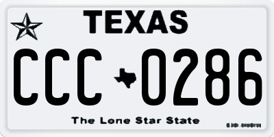 TX license plate CCC0286