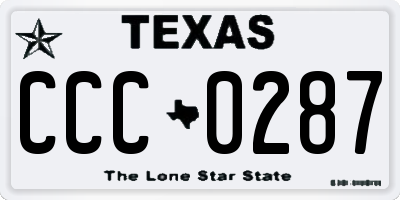 TX license plate CCC0287