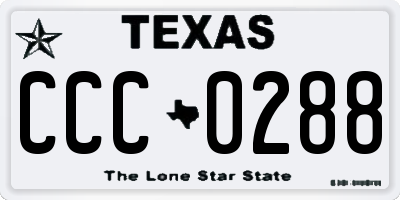 TX license plate CCC0288