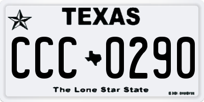 TX license plate CCC0290