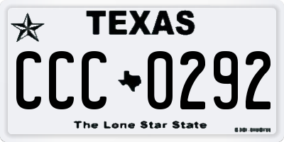TX license plate CCC0292