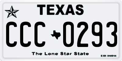 TX license plate CCC0293