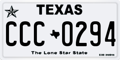 TX license plate CCC0294