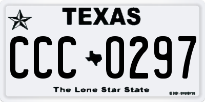 TX license plate CCC0297