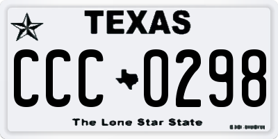 TX license plate CCC0298