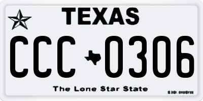 TX license plate CCC0306