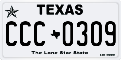 TX license plate CCC0309