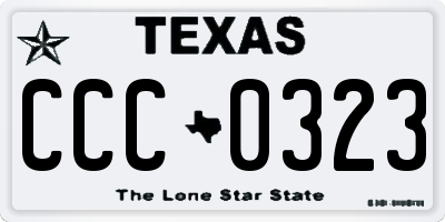 TX license plate CCC0323
