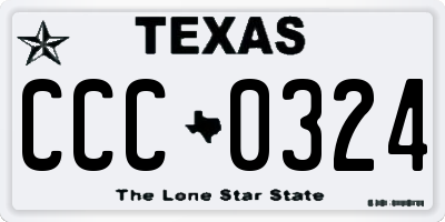 TX license plate CCC0324