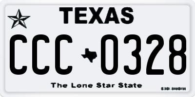 TX license plate CCC0328
