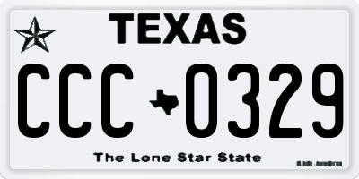 TX license plate CCC0329
