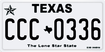 TX license plate CCC0336