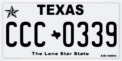 TX license plate CCC0339