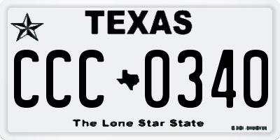 TX license plate CCC0340